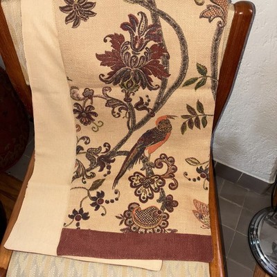 DV KAP Home Tropics Birds Burlap Table Runner Boutique Linens 13  x 70  Designer