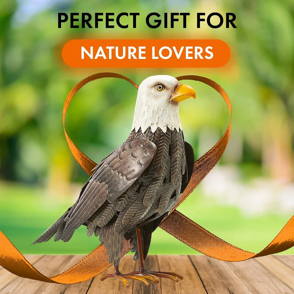 Bald Eagle Metal Garden Bird, Yard Sculpture Art- Large Statue Realistic Standin - Image 4 of 4