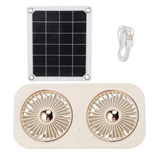Dual Fan Solar Powered Roof Fan Vent Garden Shed Greenhouse Pet House Ventilator
