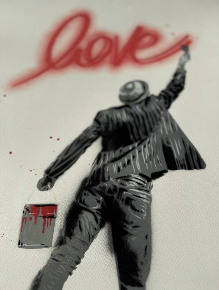 "Alessio B ""Paint Love"" (2020) граффити с ручной отделкой современное городское искусство" - Изображение 2 из 4