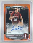 Lara Somfai 2025 Bowman Chrome #CPA-LS Orange Refractor 1st RC Auto 5/25