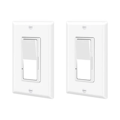 GREENCYCLE 2Packs Decora 3-Way Dimmer Switch for Dimmable 150W LED CFL Lights 600W Halogen