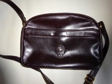 Kleine Handtasche Schultertasche, MEDICI, dunkelbraun, Leder, keine Abnutzung