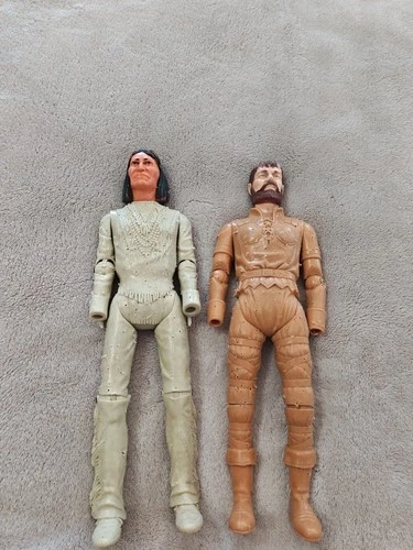 1965 Marx Johnny West & 1967 Marx Geronimo Action Figures For Parts or Repair