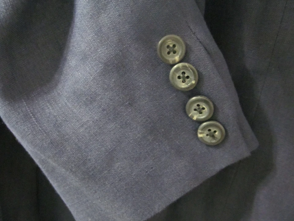 Polo Ralph Lauren VTG NWT dbl breasted Navy linen jacket lined 46 R - Image 4 of 4