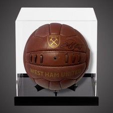 West Ham- Sir Geoff Hurst Signed Ball With COA In A Acrylic Display Case &pound;145