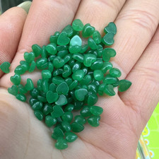 50pcs 4mm Natural Malaysian Jade Stone Heart CAB CABOCHON DIY Jewelry No Hole