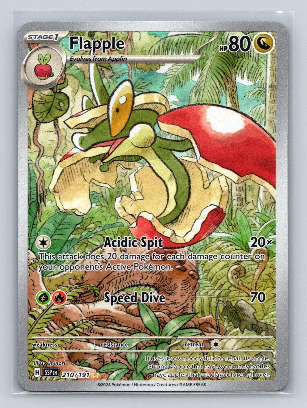 Flapple 210/191 Illustration Rare Surging Sparks Pokemon NM