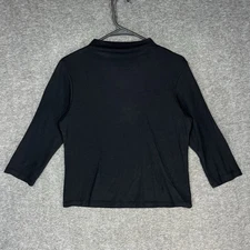 Y2K GAP Blouse Womens M Mock Neck 3/4 Sleeve Black Stretch Whimsigoth Witchy 90s