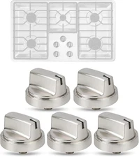 GE Gas Stove Knobs JGP3030SL2SS JGP3030SL1SS JGP3036SL2SS JGP5530SL1SS