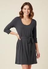 Everly Dress Women’s Small Black Stretch Waist Tie LBD Little Black Dress Modal