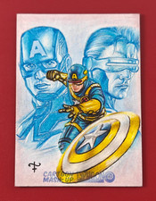 2022 Typhoon Cartoon Captain America/Cyclops Sketch Card 1/1 Franklim Teixeira