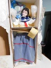 FRANKLIN HEIRLOOM PORCELAIN GIBSON GIRL DOLL DAY AT THE BEACH