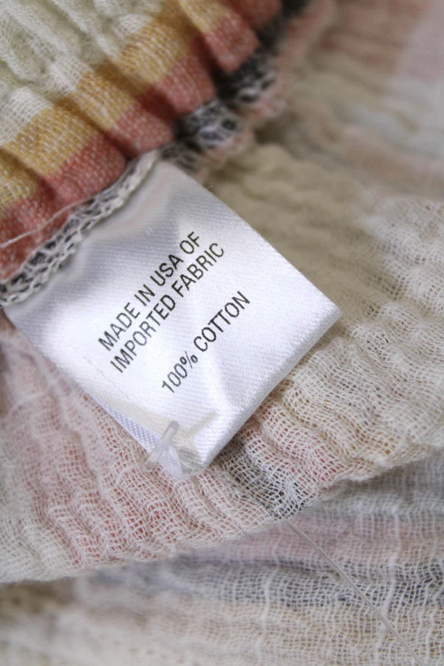 Calça de malha listrada Drew feminina elástica cintura branca multi algodão tamanho médio - Imagem 4 de 4