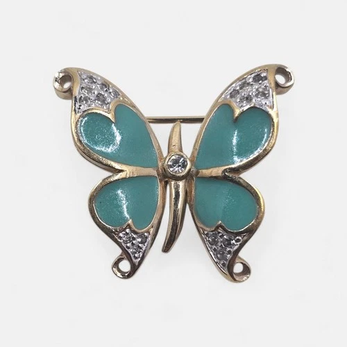 Panetta Signed Gold Tone Butterfly Brooch Pin Vintage Costume Jewelry