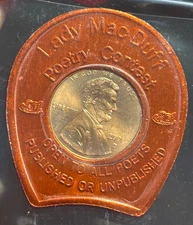Encased Coin US UNC 2001-D Lincoln Cent Lady MacDuff Poetry Contest Open To All