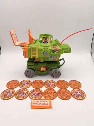 Vintage 1989 TMNT Pizza Thrower Tank Playmates 100% Complete & WORKS Nice Shape