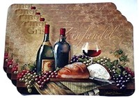 Wine Theme Placemats Set Of 4 Or 2 Zinfandel, Pinot Grigio Vinyl Wine Theme Placemats Set Of 4 Or 2 Zinfandel, Pinot Grigio Vinyl