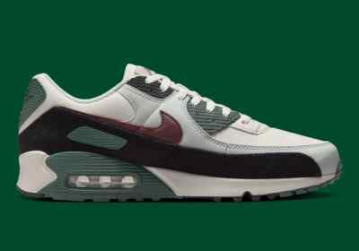国内配送 NIKE AIR MAX 90 PRM PHANTOM/BURGUNDY CRUSH-V.GREEN Nike AIr Max 90 PRM Shoes Phantom Burgundy Crush FV6059-001
