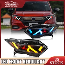 TT-ABC For 2019-2022 Honda HRV HR-V LED Projector Headlights DRL W/Red Eyes Pair