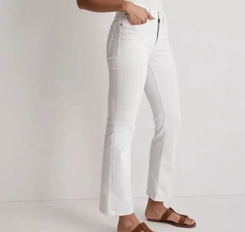 Madewell Jeans Women Sz 29P White Mid-Rise Kick Out Cropped NWT Festival Boho