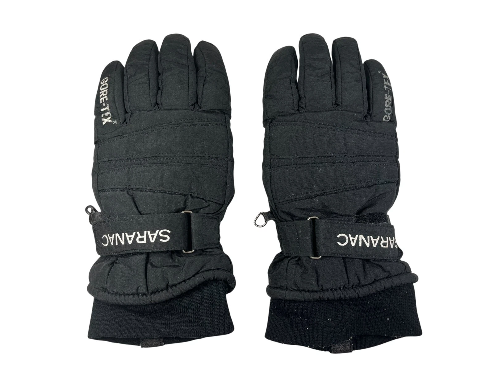 Vtg 90s SARANAC Black Warm GORE-TEX WINTER GLOVES Ski Snowboard Hike Gear Men S
