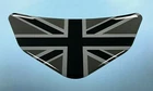 Union Jack Black & 2 Tone Grey Chevron Car - Motorcycle Sticker GLOSS DOMED GEL
