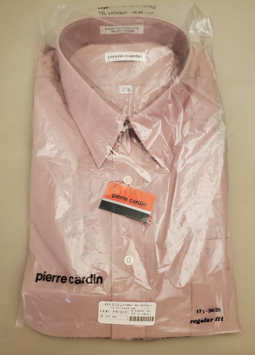 NWT Pierre Cardin Men's 34/35 Rose Button Up Dress Shirt Long Sleeve