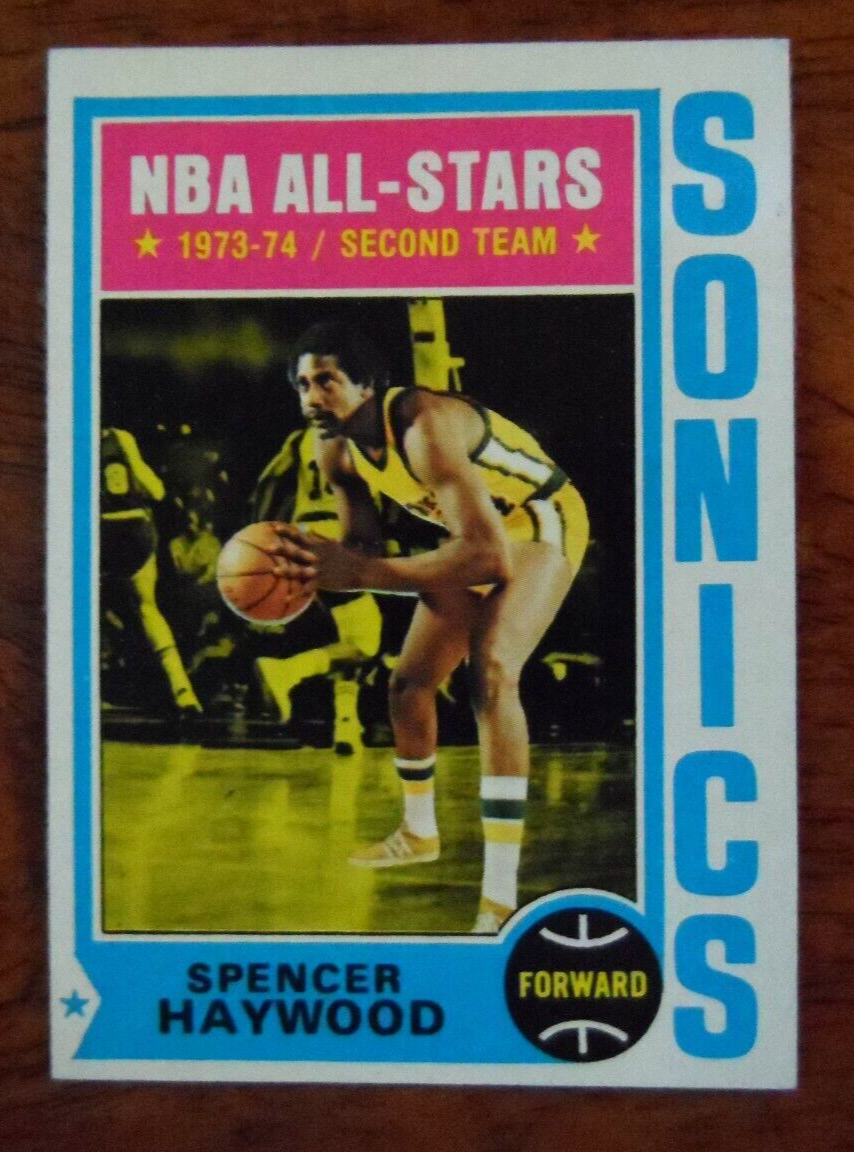 NBAカード 1975 スペンサーヘイウッド spencer haywood 1974-75 NBA BASKETBALL #70 SPENCER HAYWOOD SEATTLE SUPERSONICS EX