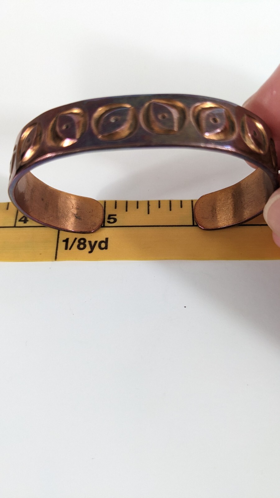 Solid Copper Cuff Bracelet PNW Signed BY Artisan … - image 9