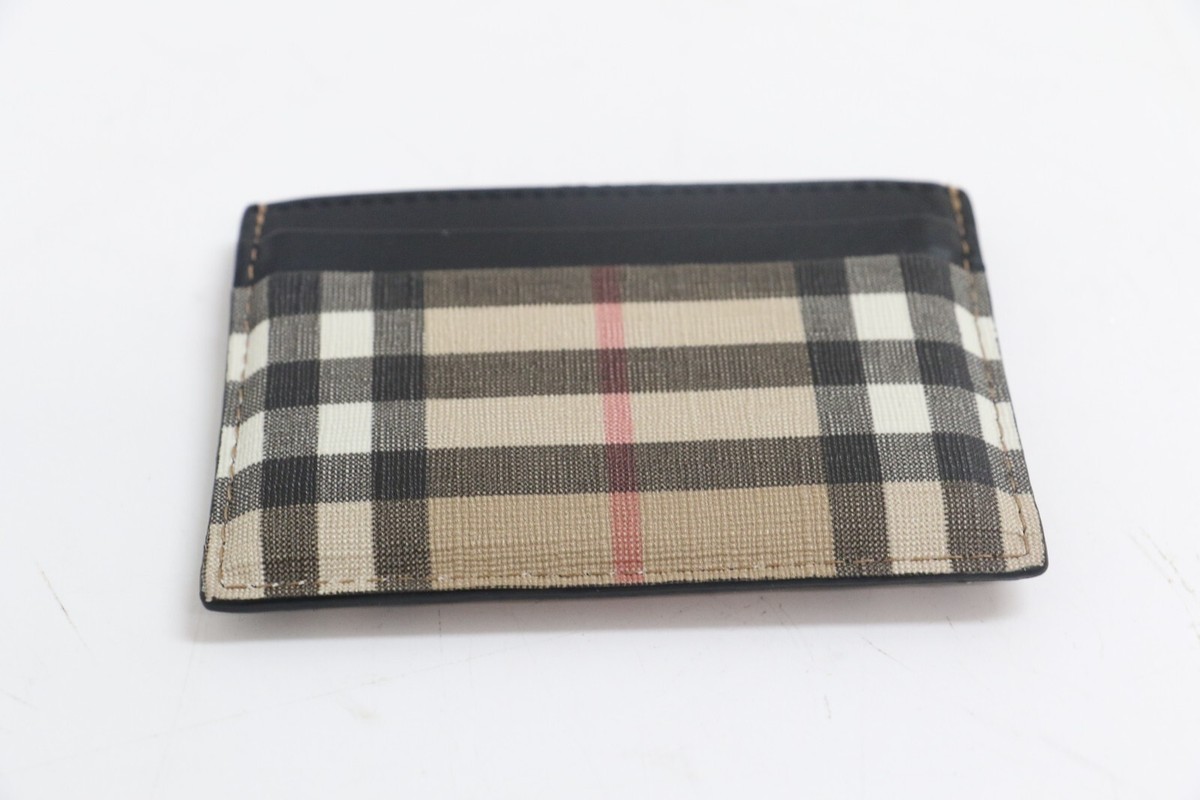財布・小物その他 Burberry Vintage Check Leather Card Case Archive Beige Black Burberry Archive Beige Check and Leather Card Case | eBay