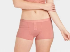 NEW Auden Women's Cotton Blend Boy Shorts with Button Detail Size XL