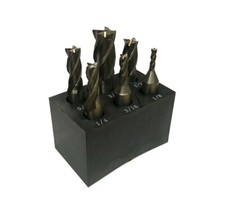 6 PC HSS 4 Flute End Mill Set 3/8" Shank 1/8" - 1/2" Right Hand