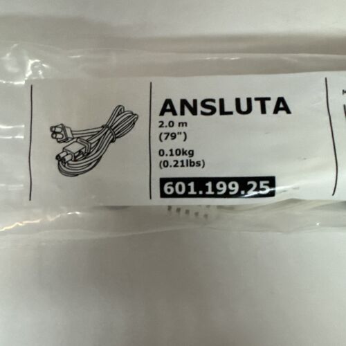 New Sealed Ikea ANSLUTA Intermediate Connection Cord, 79" White 601.199.25 - Picture 2 of 5