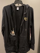 Nwt - Bobs For Skechers Black Kitty Cat Long Jacket Hoodie - Size S