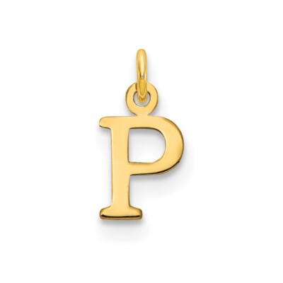 14k Yellow Gold  Cutout Letter P Initial Pendant