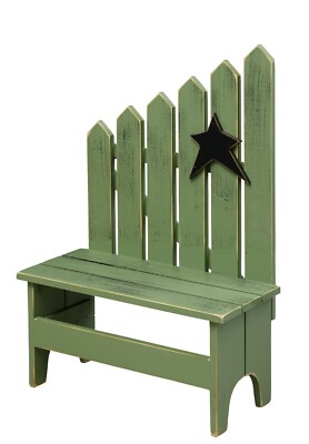 Primitive Pine Farmhouse Picket Bench 