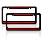 2pcs Metal Red Line for Mercedes-Benz Car License Plate Frame Cover Accessories