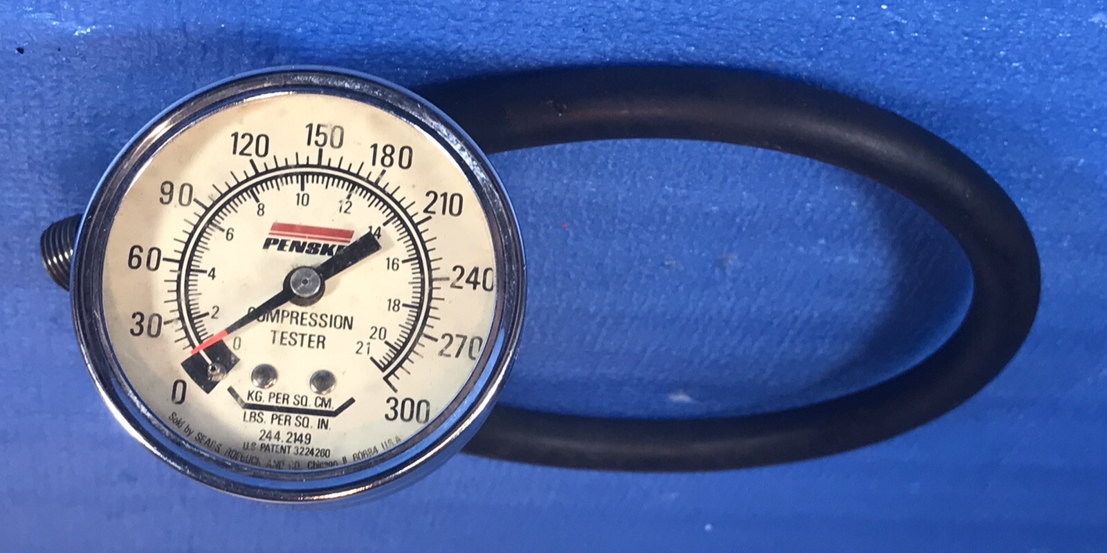 Vintage Engine Compression Tester Sears Penske Gauge 2442149 300PSI