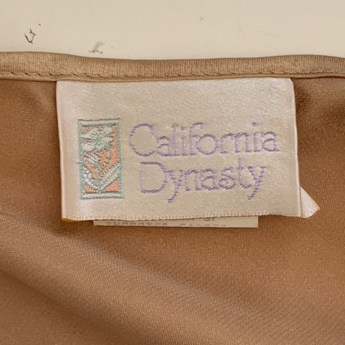 California Dynasty Women’s Nightgown MED Gold Sleeveless Knee Length Satin VTG - Picture 20 of 23