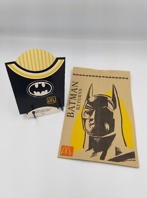 Vintage 1992 BATMAN RETURNS MCDONALD'S BAG & French Fry Box - Unused 