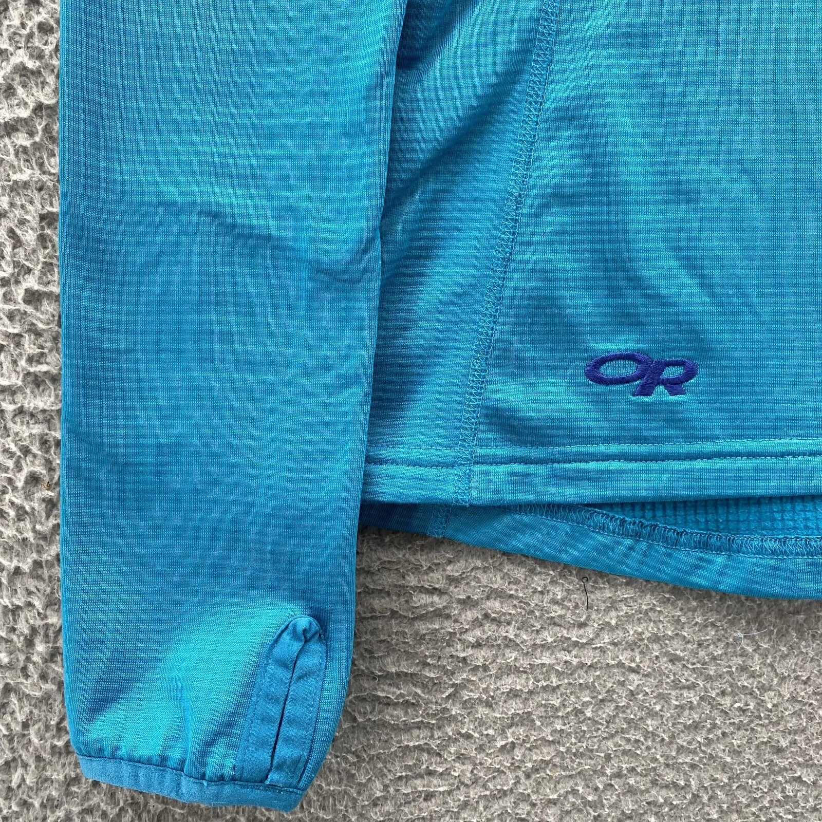 outdoor-research 1/4 zip thumb hole waffle gorpcore run sweatshirt