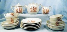 Kewpie Childs Tea Set Porcelain 19 Pieces Adorable Vintage