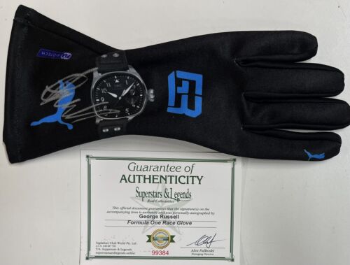Guante firmado GEORGE RUSSELL Mercedes F1 Racing Team genuino certificado de autenticidad - Imagen 1 de 4