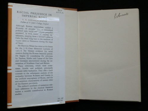 Racial Prejudice in Imperial Rome (1967-1st) A N Sherwin-White - Roman History - Picture 4 of 9