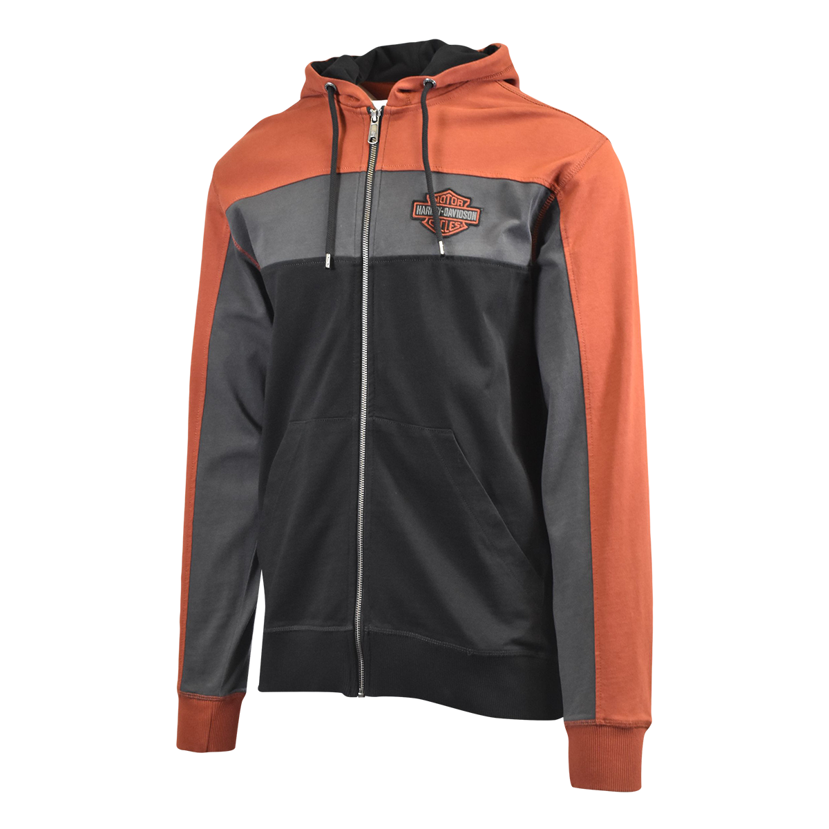 Harley-Davidson Men's Hoodie 3-Tone Copperblock Full Zip Harley-Davidson Men's Hoodie 3-Tone Copperblock Full Zip