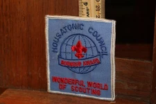 Vintage Embroidered Patch Boy Scouts Housatonic Council Wonderful World Scouting