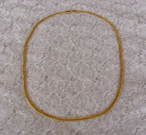 Vintage Herringbone Necklace Flat Chain 29" Gold Tone Costume Jewelry Napier