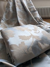 NEXT Curtains W168 x L229 cm Blue Satin Textured Jacquard Long Pencil Lined