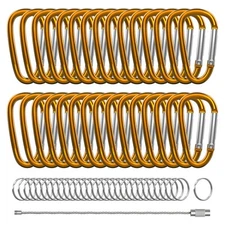 30PCS 2" Mini Carabiner Clips, Small D Shape Carabiner Keychains with 30PCS K...